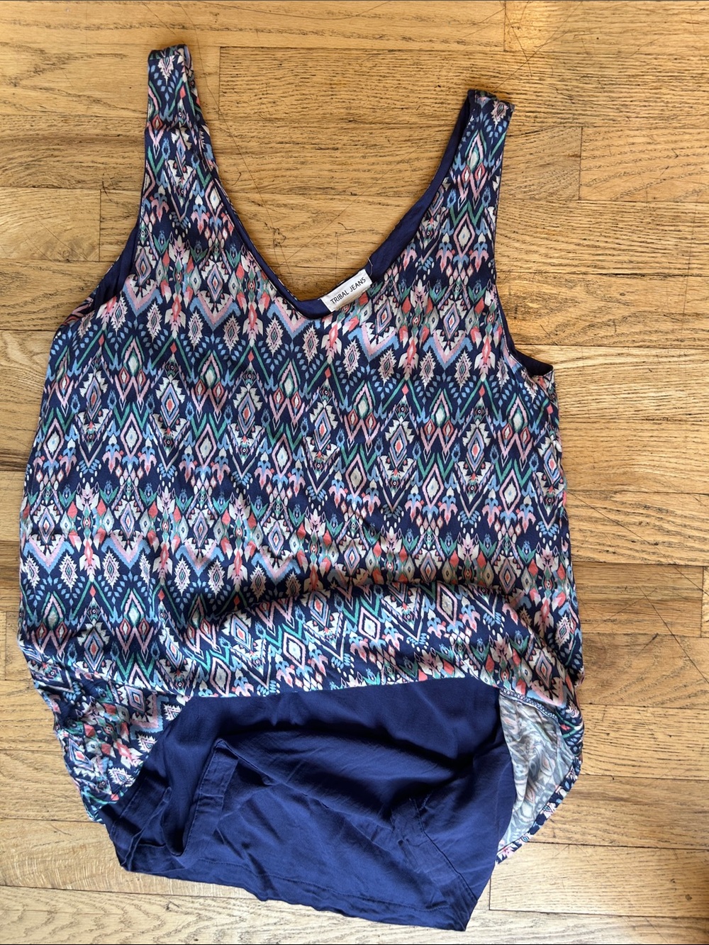 🌸3 FOR $20🌸 Navy Geometric Print Sleeveless Tank Top - Women - Picture 4 of 7